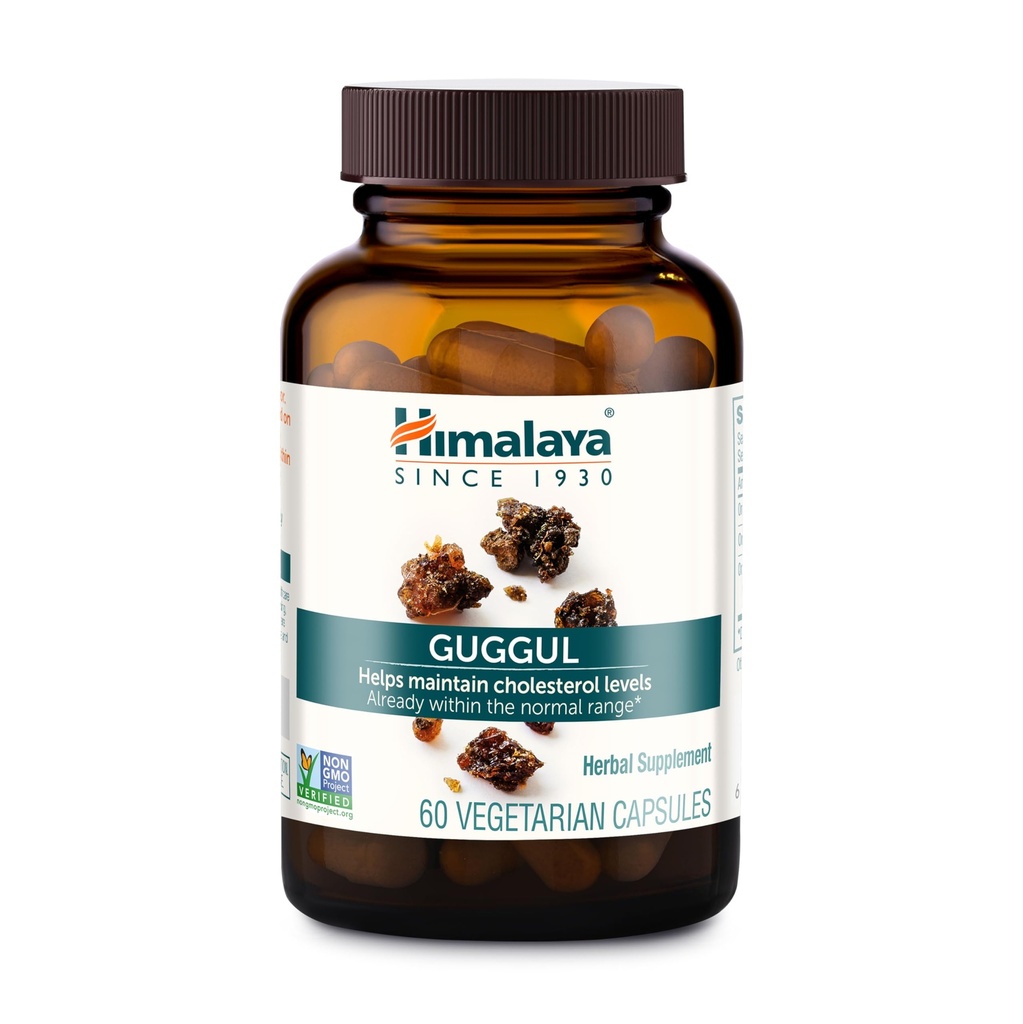Himalaya Guggul Extract- Herbal Guggul Supplements Liver Support for Liver Detox, Cholesterol, HDL & LDL Support - Vegan, Non-GMO, Gluten Free, 720 mg, 60 Capsules