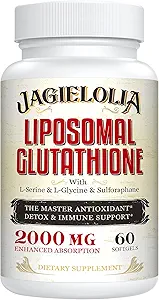 Liposomal Glutathione 2000 mg with L-Serine, L-Glycine & Sulforaphane – Active L-Glutathione Unique Formulation to Enhance Absorption - Master Antioxidant, Detoxifying & Immune | 180 Softgels