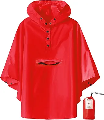 SaphiRose Lightweight Kids Rain Poncho Jacket Waterproof Outwear Rain Coat