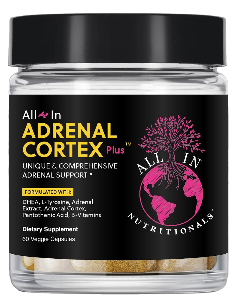 All In Nutritionals Adrenal Cortex +, Adrenal Support, Cortisol Support, Herbal Supplement