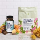 Brain & Body Gold Raw Bundle - Organic Sea Moss Raw Gold & Smart Shrooms Capsules - Irish Sea Moss & Mushroom Complex, Nootropic Brain Supplements for Memory & Focus