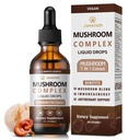 Mushroom Complex Liquid Drops Supplement with Lion's Mane, Shiitake, King Trumpet, Turkey Tail, Reishi, Cordyceps & Chaga,7 in 1 Mushrooms Complex Blend Tincture 4 fl oz 2 Pack