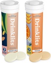 Drinklits Hydration Tablets - Electrolytes & Vitamins | Ginger-Lime and Orange - 2 Pack (20 Servings)