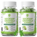 (2 Pack) Soursop Graviola Gummies - Concentrated Soursop Leaves Extract w/Vitamin C, Zinc & Whole Natural Food for Immunity, Liver, Calming & Antioxidant, Sugar Free, Gluten Free, Vegan, 120 Gummies