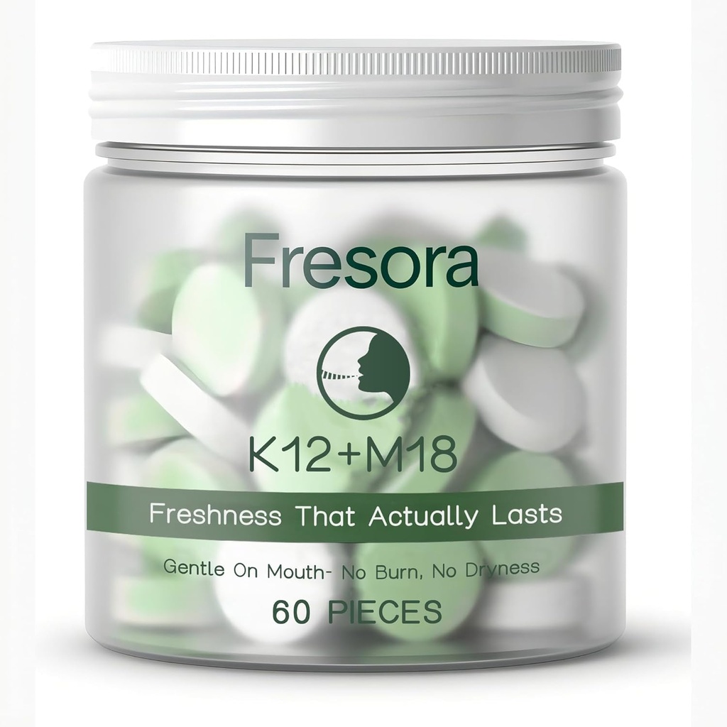 Oral Probiotics, with K12 & M18, Oral Probiotics for Mouth Bad Breath for Adults, Sugar-Free Mint Lozenges for Oral Microbiome Balance, Defends Against Bad Breath & Dental Problems, 60 Count