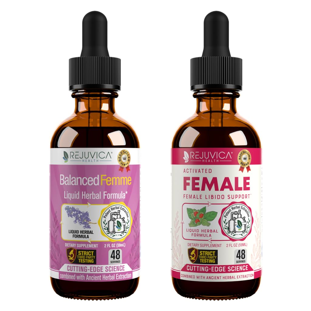 Rejuvica Health Balanced Femme + Activated Female Bundle - Advanced Female Support Bundle -Liquid Delivery for Better Absorption