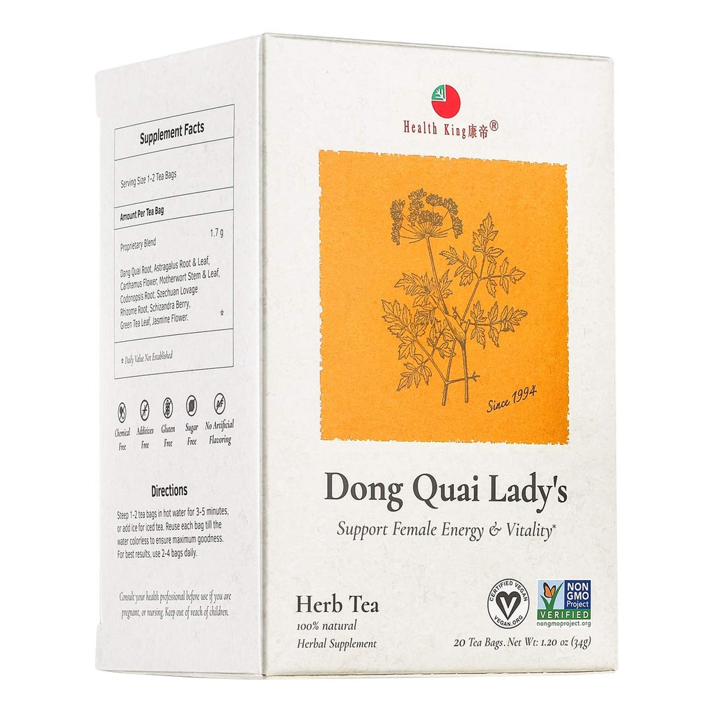 Health King Dong Quai Lady's Herb Tea, 20 Bags