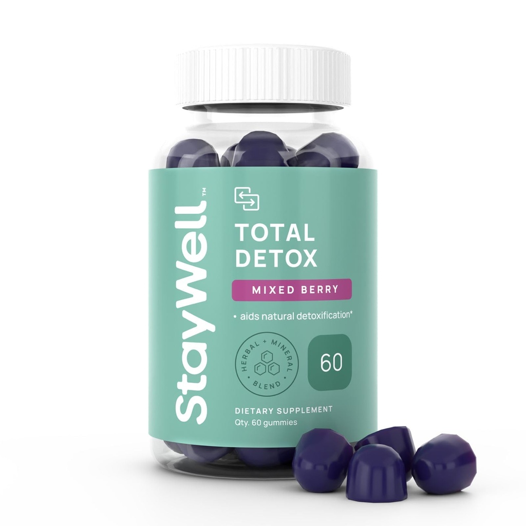 Total Detox, Heavy Metal Detox for Adults- Zeolite, Chlorella, Milk Thistle, Shilajit & Iodine, Toxin Cleanser, Pineal Decalcification, Fluoride Cleanse, Heavy Metal Cleanse, 60 Mixed Berry Gummies