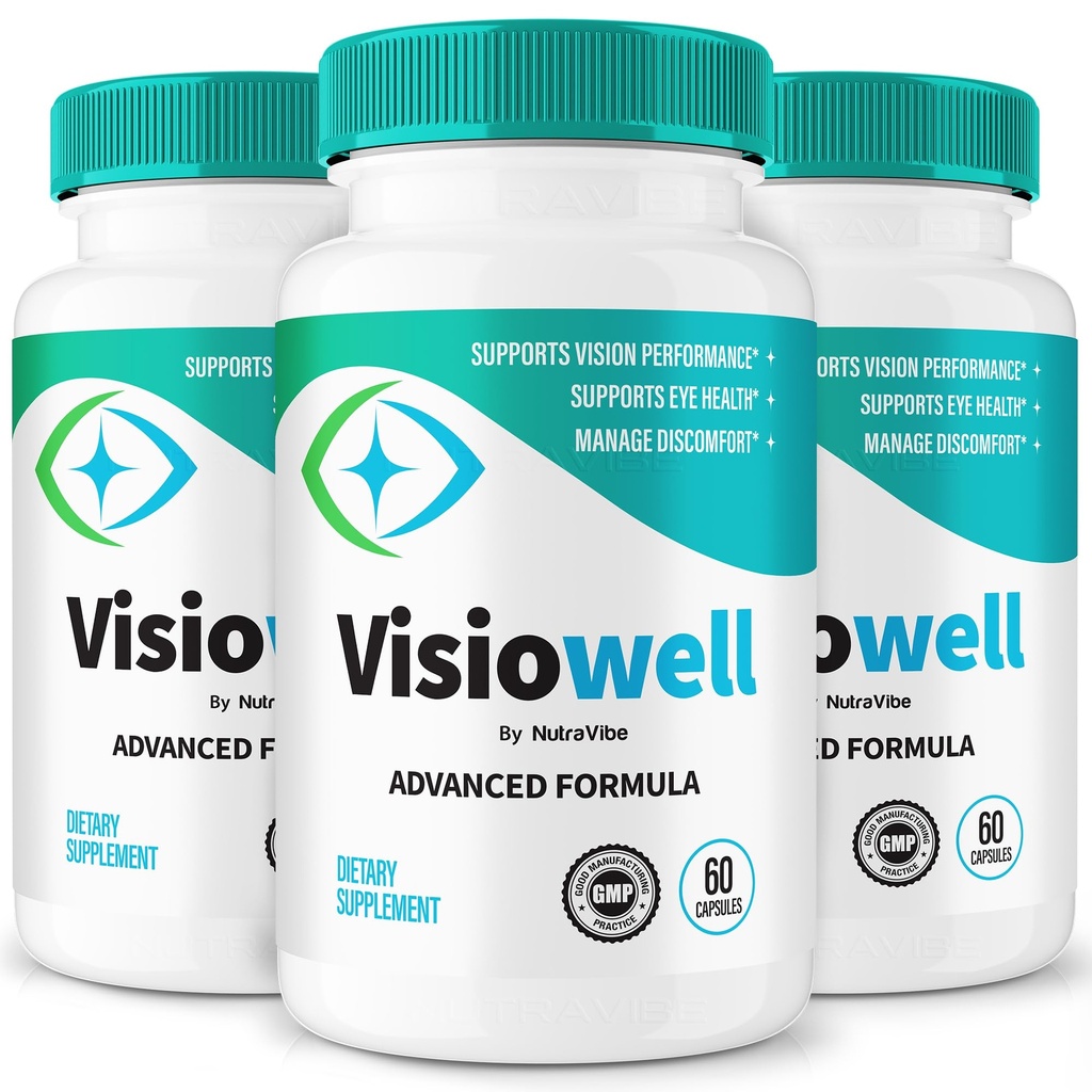 VisioWell Eye Support Supplement Capsules, 3 Pack (180 Capsules) | Vision Clarity & Eye Health Support, Screen Use & Daily Wellness, Easy-to-Swallow Pills, Non-Habit Forming