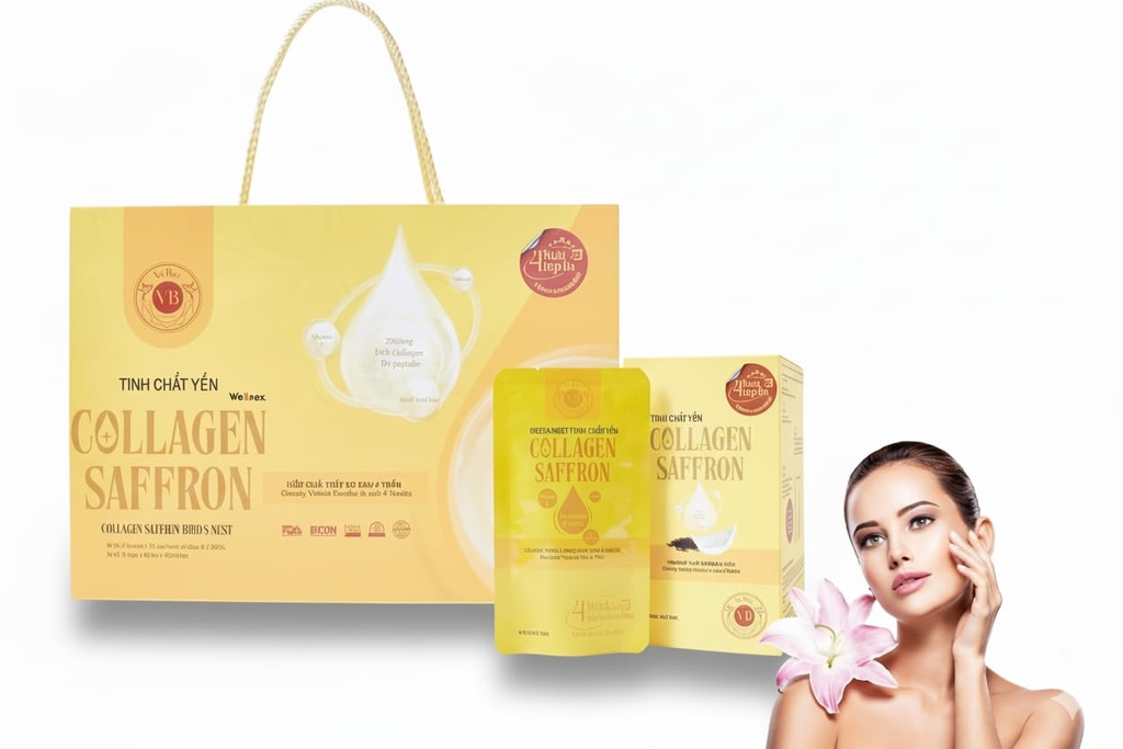 Yeahgoshopping Collagen Saffron Essence Drink – Fish Di-Peptide 2500mg with Vitamin C, 30 Sachets, 4-Week Skin Radiance Support, Japan Breakthrough Technology
