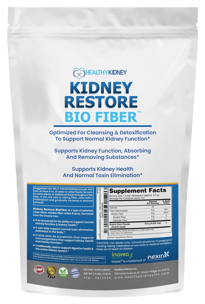 Bio Fiber, Kidney Cleanse Detox & Repair - Restorative Kidney Support & Kidney Supplement to Remove Waste, Kidney Health Supplement - Add to Tea for Kidney Health - 2.5 LBS
