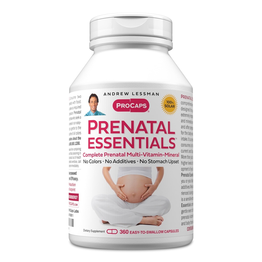 ANDREW LESSMAN Prenatal Essentials 360 Capsules - Complete Prenatal Vitamins for Women, No Additives, Nutrients for Womens Pregnancy, Postnatal-Folate Prenatal with Iron
