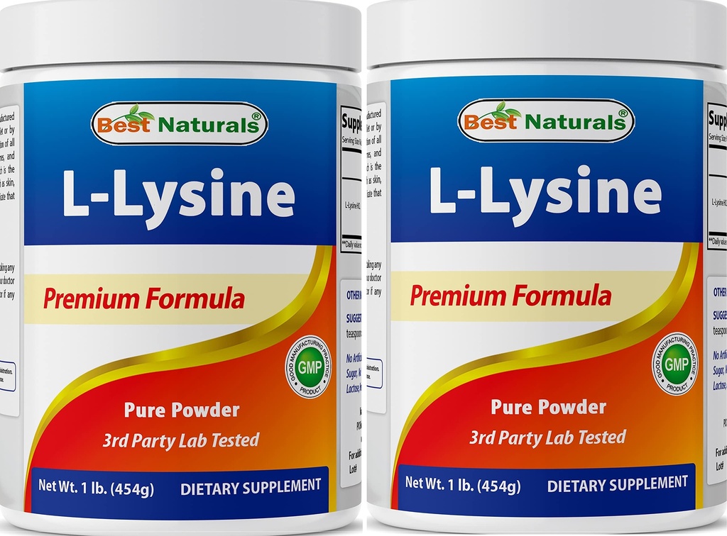 Best Naturals Lysine Powder, 1 Pound - 100% Pure (1 LB (Pack of 2))