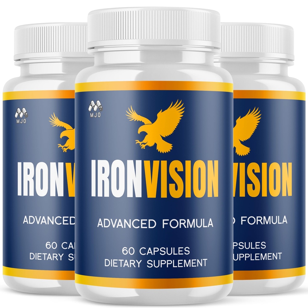 (3 Pack) Iron Vision Capsules, Official IronVision Supplement Pills with All Natural Ingredients, Advanced Eye Health Support Formula with Max Strength Vitamins for Women and Men (180 Capsules)