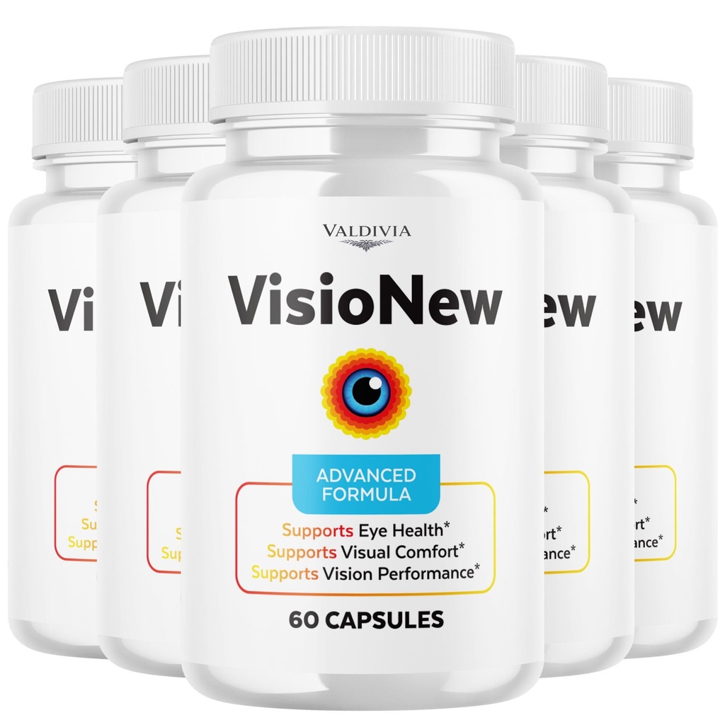 (5 Pack) VisioNew Capsules, Official VisioNew Vision Support Supplement with All Natural Ingredients, Advanced Formula Eye & Vision Health Vitamin Support Health and Wellness Naturally (300 Capsules)