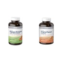 American Health Papaya Enzyme 600 Count Chewable Tablets with Chlorophyll and Original 600 Count Papaya Digestive Enzyme Chewable Tablets Bundle