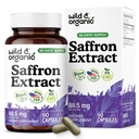 Wild & Organic Saffron Capsules 88.5 mg - Mood, Focus, Eye Support - Natural Saffron Supplements - Crocus Sativus Extract - 60 Days of Supply - Vegan, Non-GMO - 60 Count