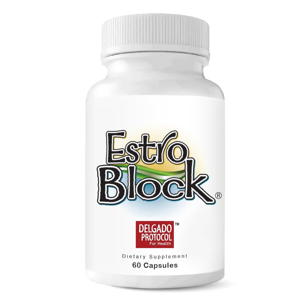 EstroBlock Estrogen Balance Supplement - Maintain Clear Skin, Body Defenses for Women & Men - Delgado Protocol - Original Formula w/No Crystalline DIM Against Dysfunction - 60 Capsules