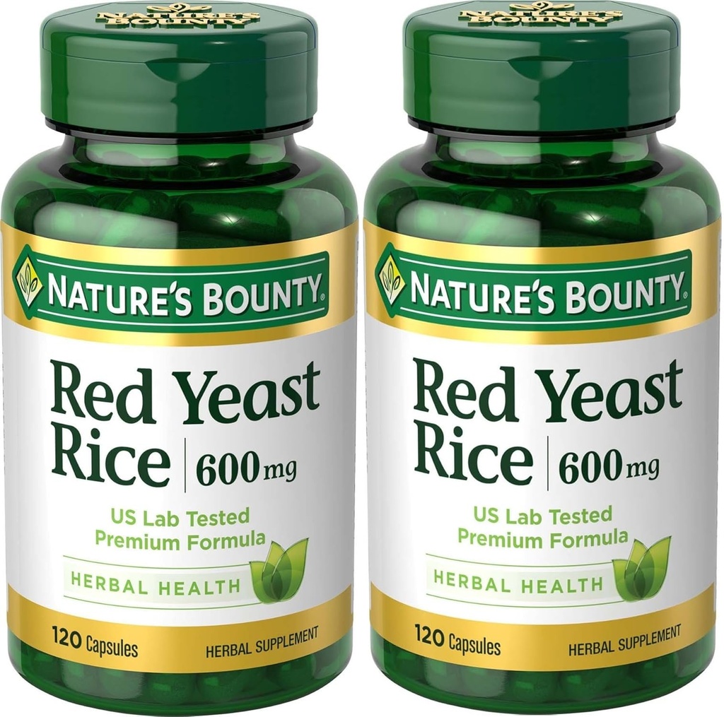 Nature's Bounty Red Yeast Rice 600mg 120 Capsules (Pack of 2)