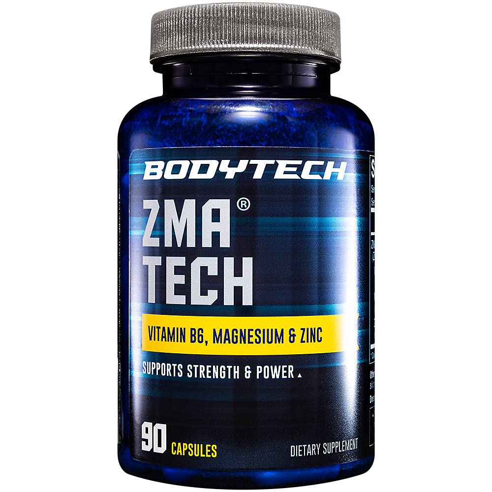 BodyTech ZMA Supplement - Zinc, Magnesium & Vitamin B6 - Supports Muscle Recovery, Sleep Quality & Immune Health (90 Capsules)
