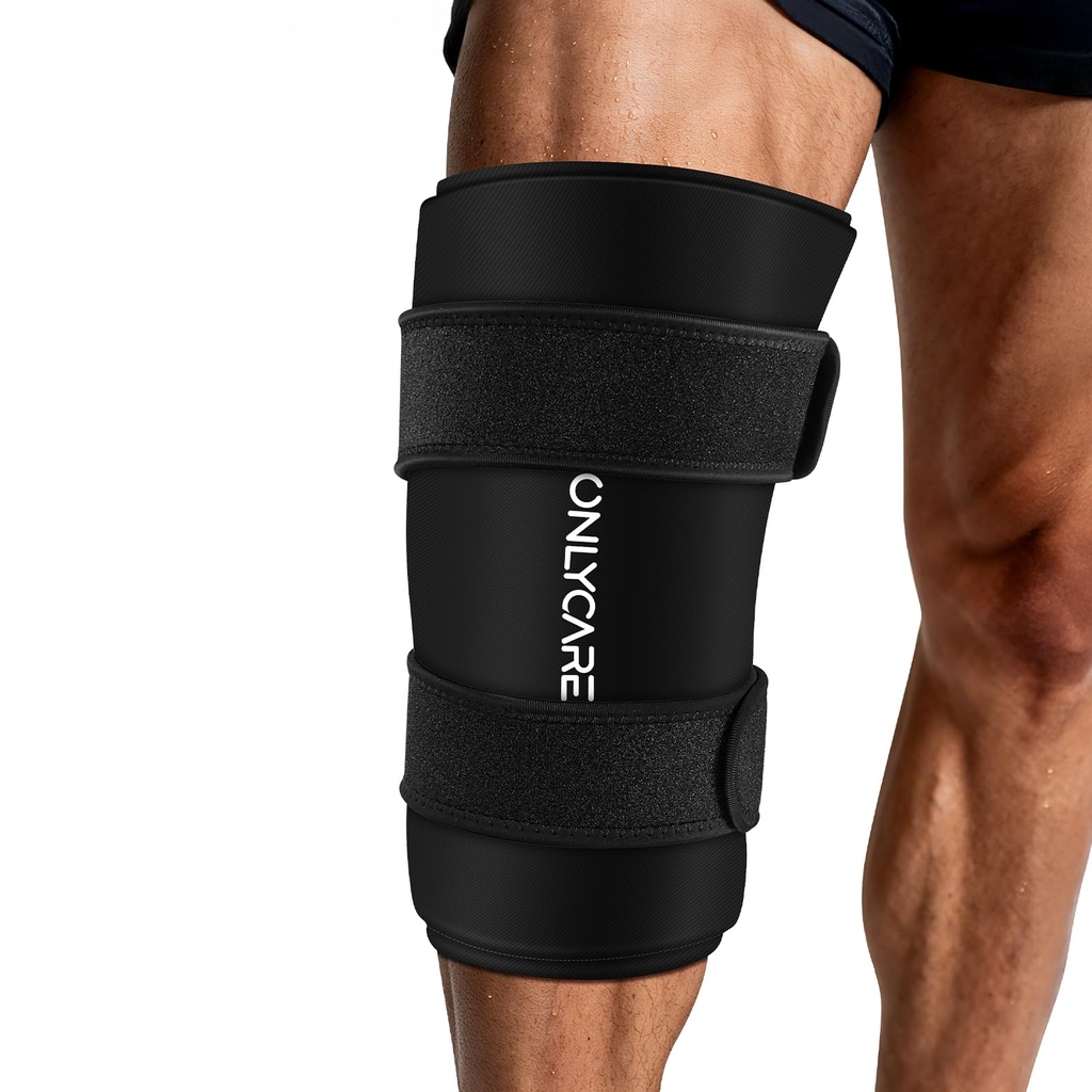 Knee Ice Pack, ONLYCARE Soothing Knee Compression Sleeve for Injuries, Upgraded Gel Cold Wrap, Hot & Cold Therapy, Reusable for Meniscus, Arthritis, ACL, MCL Pain Relief, Injury Recovery (S)
