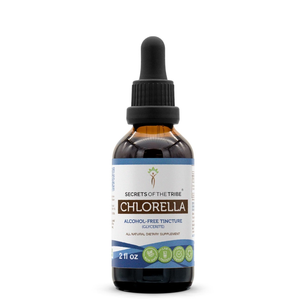 Secrets of the Tribe Chlorella Tincture Alcohol-Free Liquid Extract, Chlorella (pyrenoidosa) Dried Algae (2 FL OZ)