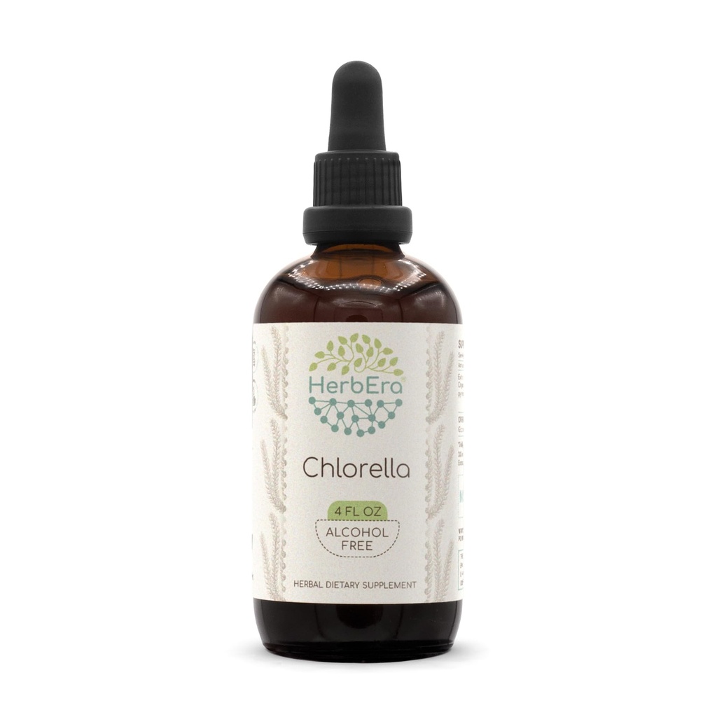 Chlorella B120 Alcohol-Free Herbal Extract Tincture, Concentrated Liquid Drops Natural Chlorella (pyrenoidosa) Dried Entire Plant (4 fl oz)
