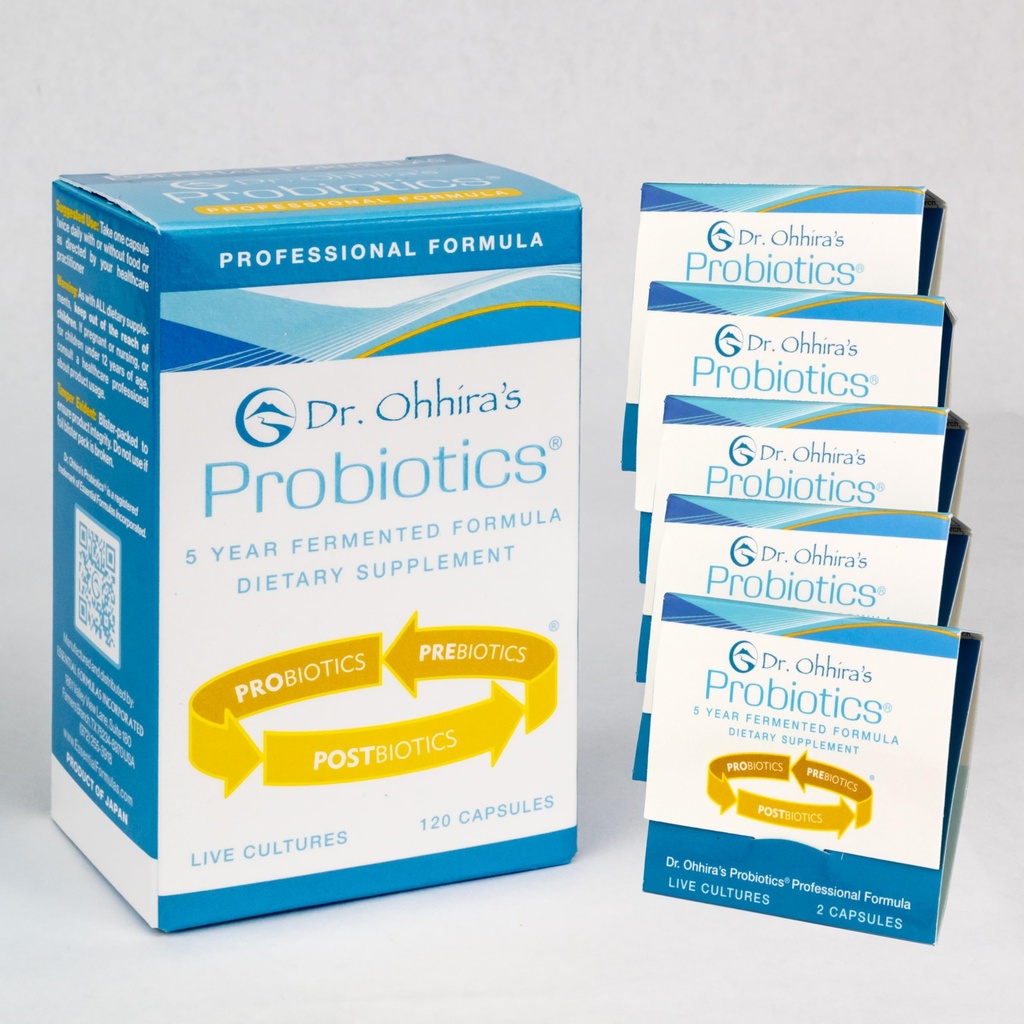 Dr. Ohhira's Probiotics Professional Formula - 120 Capsules with Bonus 5 Travel Size Samples (10 Capsules Bonus)