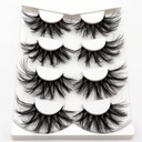 Losha 25mm Lashes Big Fluffy False Eyelashes 3D Dramatic Long Volume Faux Mink Lashes Pack 4 Pairs