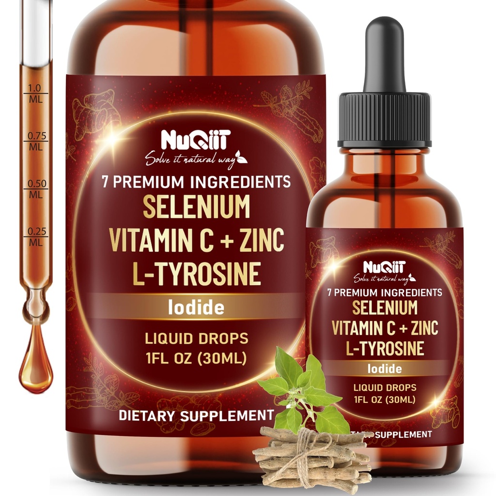7in1 Selenium Liquid Drops Selenomethionine for Men & Women – Thyroid Support Supplement – High Absorption Tincture – for Immune & Energy Support - 1 FL Oz - 60 Day Supply