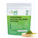 Maiji Japan Matcha Collagen Peptides Powder Supplement, Ceremonial Grade Matcha Green Tea Powder (15 Servings Bag)