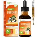 Eye Health Drop w/Eyebright Herb (Euphrasia Officinalis) for Vision & Eye Support, All in 1 Formula w/Lutein Zeaxanthin & Blueberry Extract - Taken Orally Liquid Tincture. 2 oz