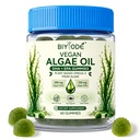 Vegan Algae Oil Gummies DHA EPA Plant Based Omega 3 Gummies from Algae Fish Oil Alternative Berry Shaped Soft Chew Supplement for Brain Eye and Heart Health 90 Gummies