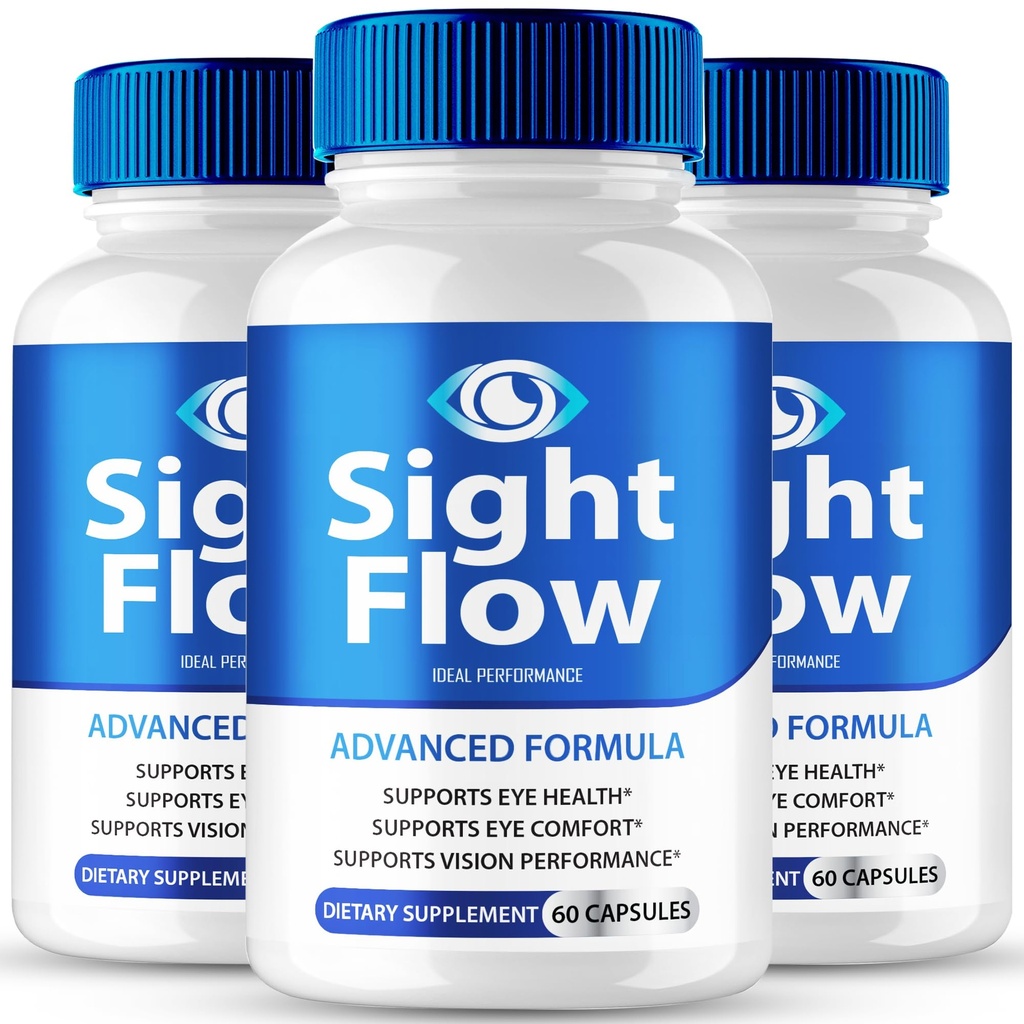 Sight Flow Capsules, Official SightFlow Eye Health Supplement Pills - Maximum Strength, All Natural Visual Wellness, Eye Comfort & Healthy Vision, Premium Sight Flow Pills Reviews (3 Pack)