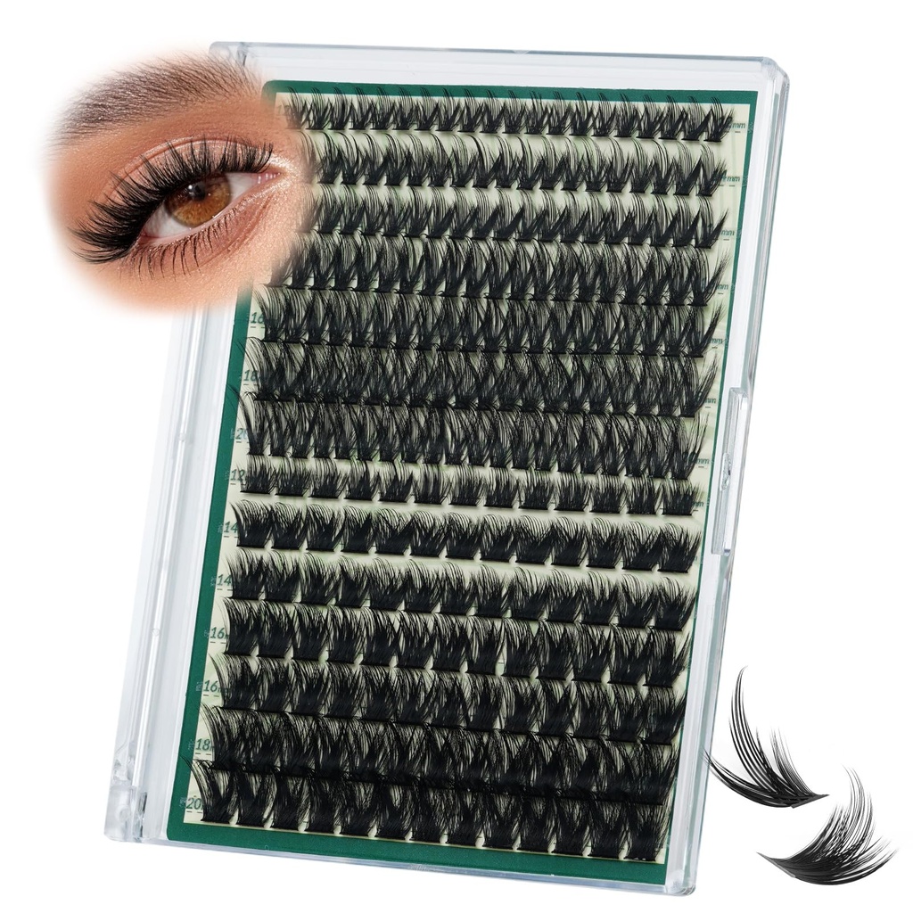 KEYYOU Spiky Manga Lash Clusters 12-20mm Anime Eyelash Clusters 80D+100D Cluster Eyelash Extensions Fairy Eyelashes Cluster Volume DIY Lash Extension