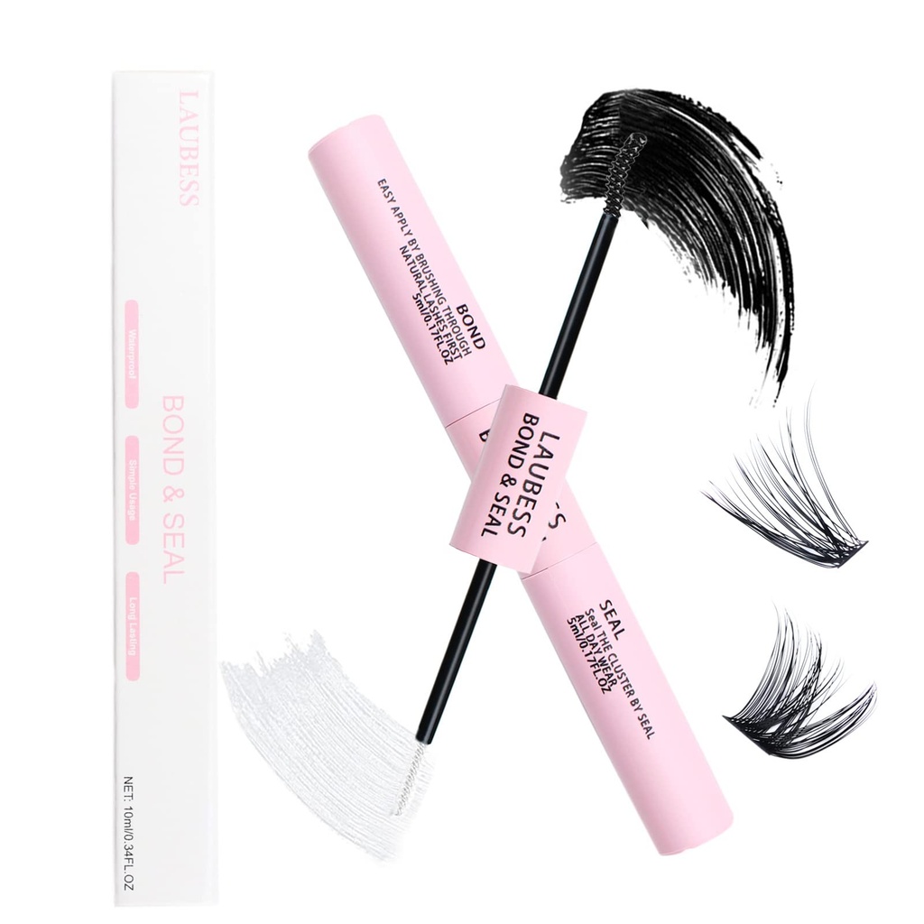 Lash Bond and Seal Mascara for Long Lasting Waterproof Eyelash Extensions - 5ml+5ml