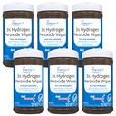 The Pharma-C Company - 3% Hydrogen Peroxide Wipes [6 pack - 40ct canisters] - First Aid. H202 Skin Safe Antiseptic Wound Cleaner.