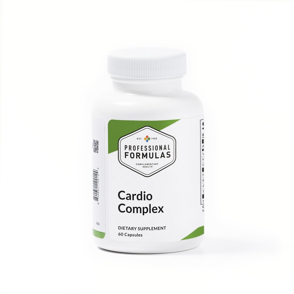 Professional Formulas Cardio Complex – Heart glandular with Vitamin E, Magnesium, Potassium, English Hawthorn, Astragalus & Turmeric to Support Cardiovascular Health* - Gluten Free, 60 Capsules