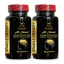 Brain Memory Supplements - Brain Booster Supplements for Memory, Focus, Clarity, Energy, Performance, Focus and Concentration, & Cognitive Function - 2 Bottles 120 Capsules
