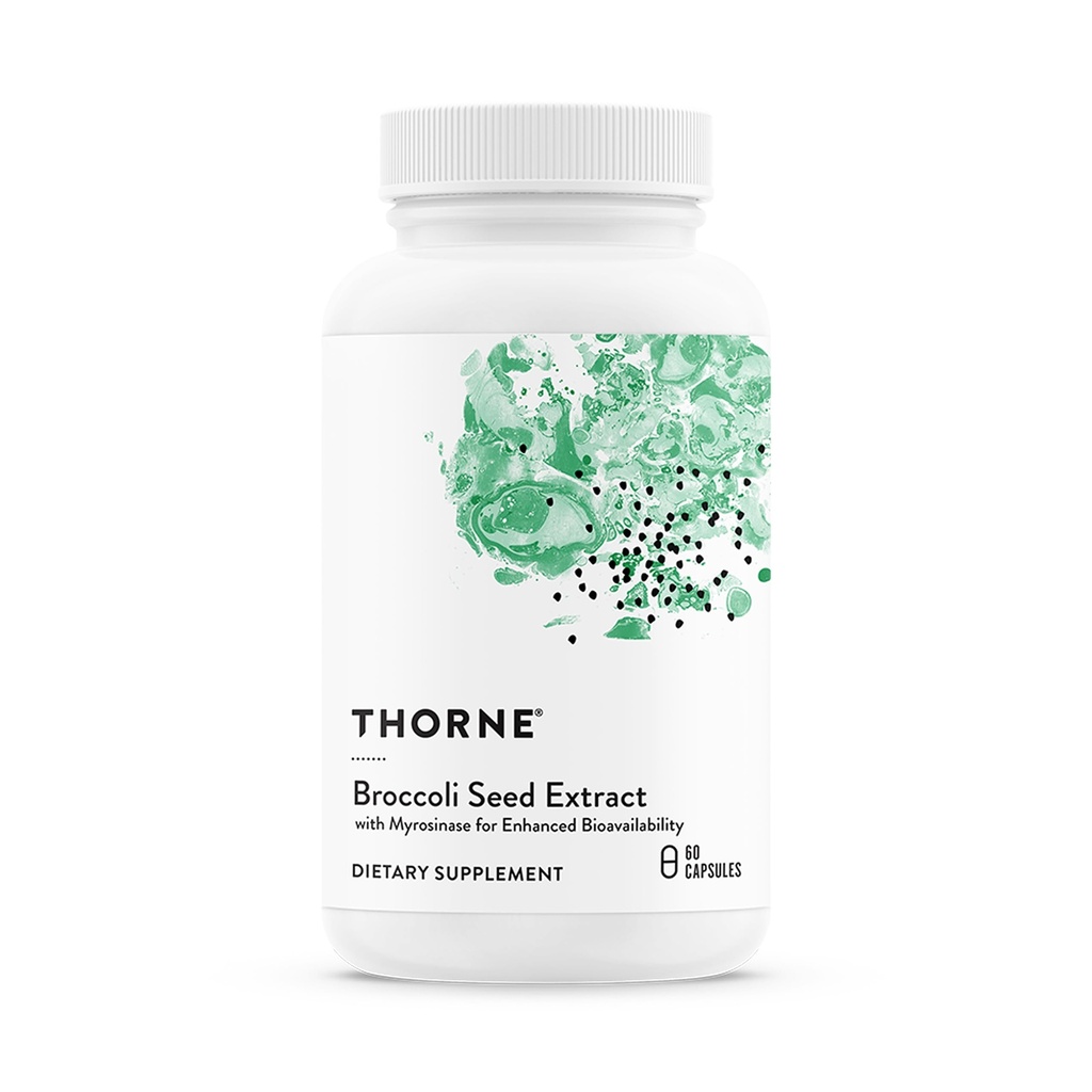 THORNE - Broccoli Seed Extract - Supports Liver Detox & Provides Antioxidant Support* - Sulforaphane Glucosinolate (SGS), Vitamin C & Mustard Powder Supplement - Third-Party Certified - 60 Capsules