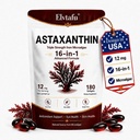 12mg Astaxanthin 16-in-1 Supplements with Zeaxanthin & Lutein Astaxanthin Softgels from Microalgae,Antioxidant Complex with MCT Oil for Skin, Eye, Heart,Support Astaxantina Antioxidant