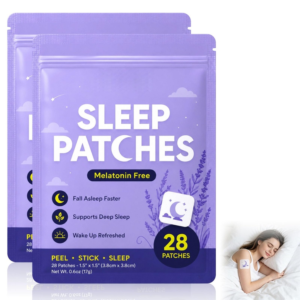 56Pcs Sleep Patches Without Melatonin,Natural Herbal Formula,Effectively Improves Sleep Quality,Long-Lasting Effect for Both Men and Women(1Bag,28Pcs)
