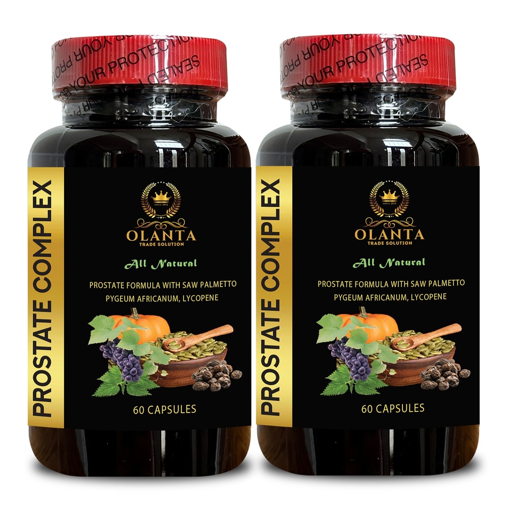 Prostate Complex All Natural - Nettle Extract Prostate, Prostate Health Dietary Supplement, Saw Palmetto Extract, Pygeum africanum Extract, Grape Seed Extract, Pumpkin Seed Extract - 2 Bottles