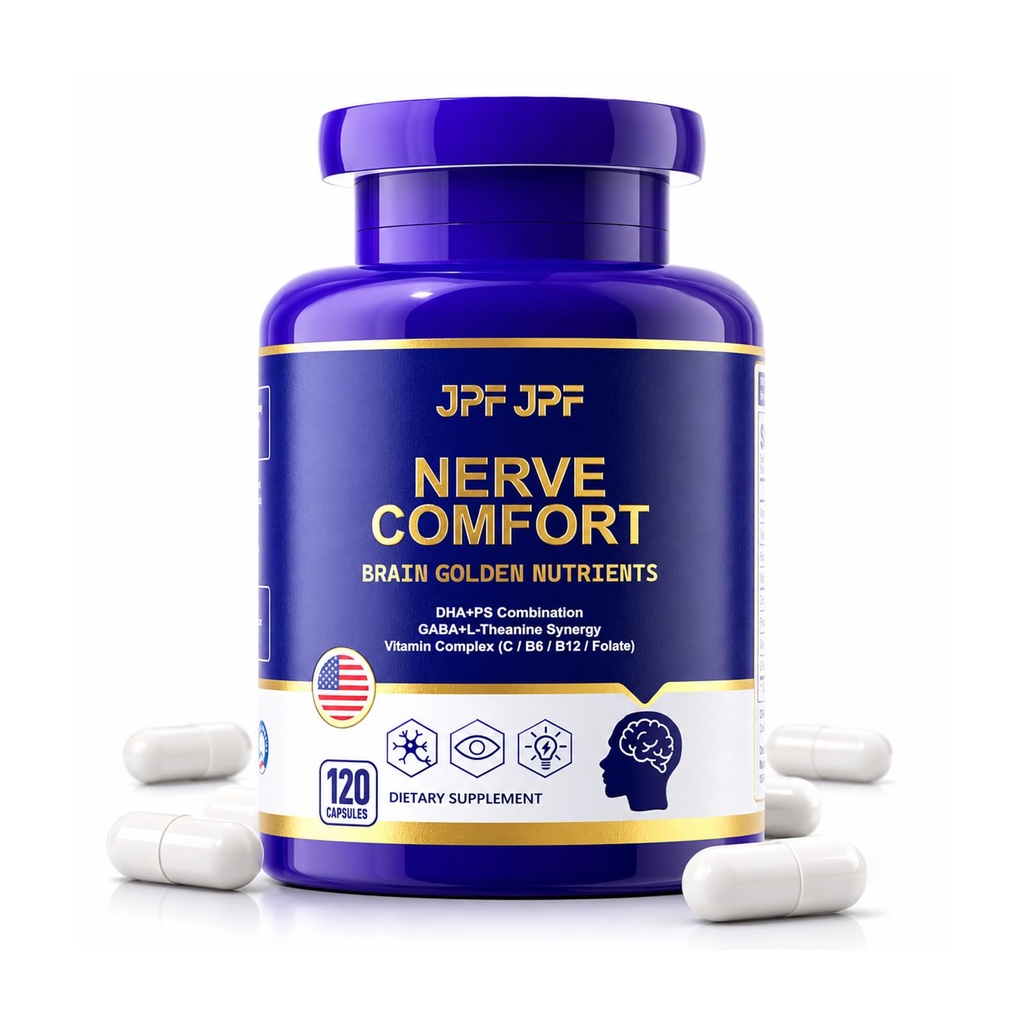 Brain Supplements for Memory and Focus, Cognitive Function 120 Pack | Cognitive Function for Mental Health & Clarity, 5 in 1 Enhanced with DHA & Vitamin C & B12 & B6 & B9 Vitamin Folate