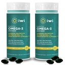 Iwi Omega-3 Essential, 60 Softgels (60 Servings), Plant-Based Algae Omega 3 with EPA + DHA, Brain, Heart & Immune Support Dietary Supplement, Krill & Fish Oil Alternative, No Fishy Aftertaste