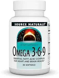 Source Naturals Omega 3-6-9, Essential Fatty Acid Complex for Heart and Brain Health* - 30 Softgels