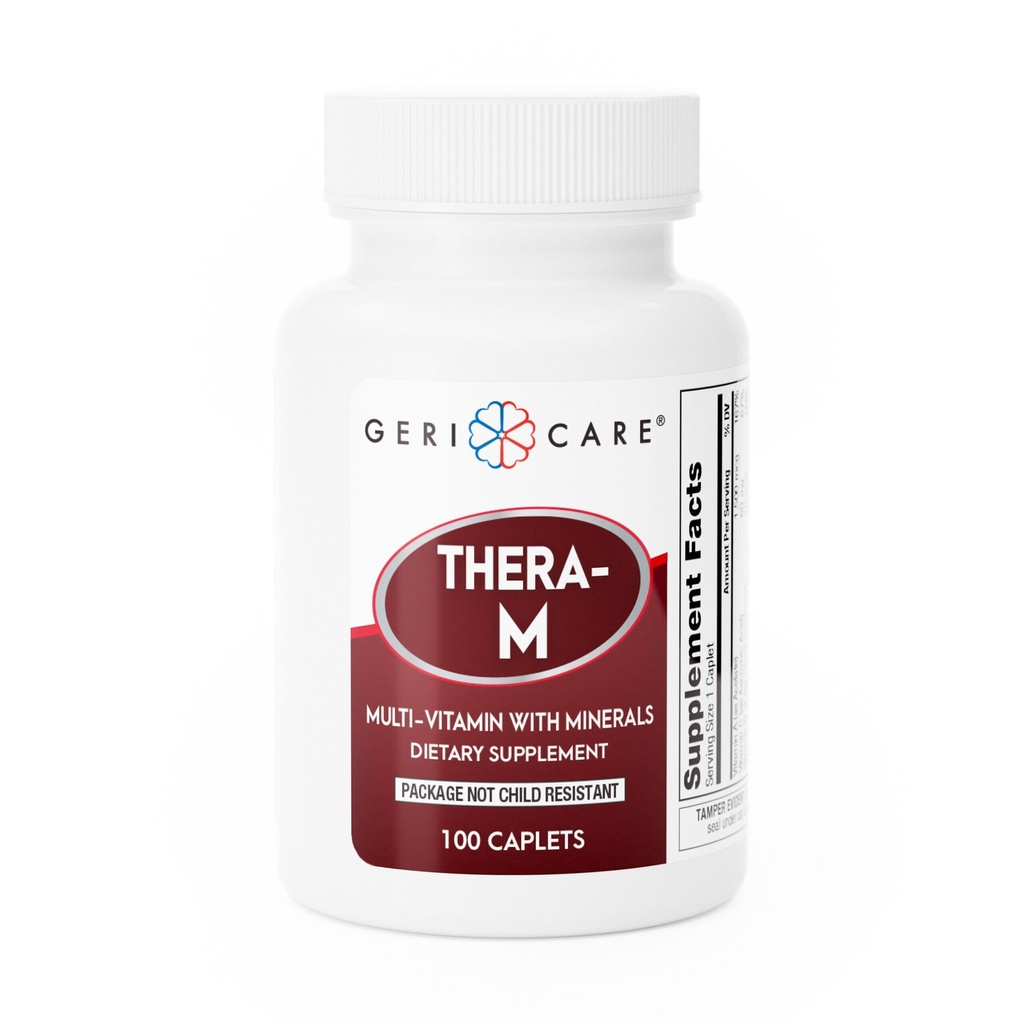 GeriCare Thera M Multivitamin Caplets, Blend of Vitamins and Minerals to Ensure Maximum Nutritional Support Antioxidant Protection Supplement, 100 Count (Pack of 1)