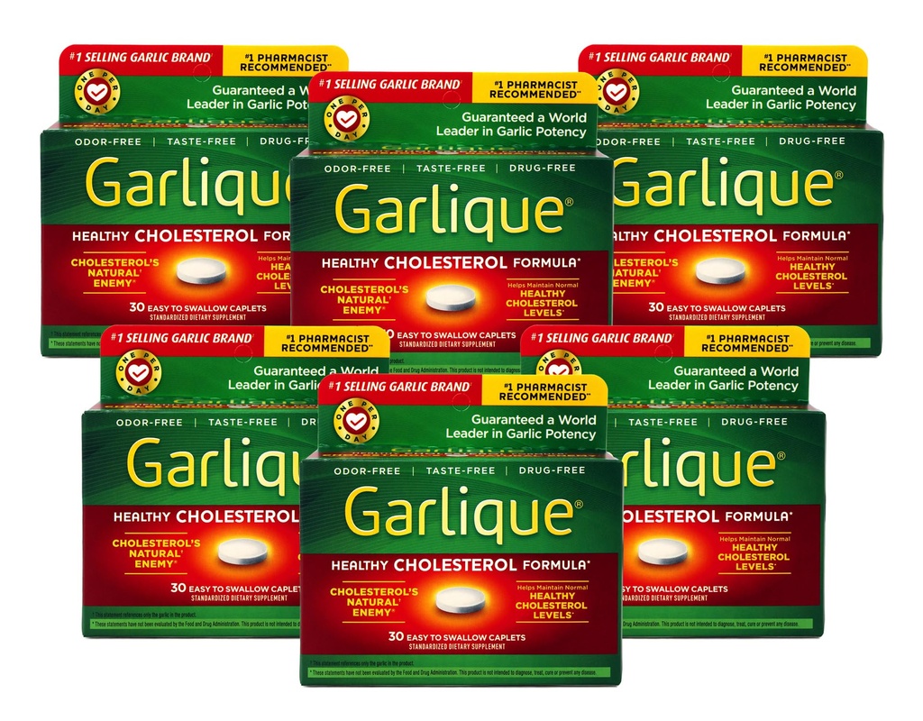Garlique Healthy Cholesterol Garlic Supplement 30 Caplets (Pack of 6)