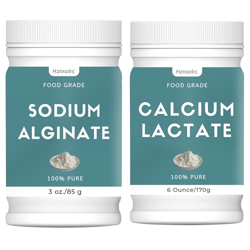 3oz Sodium Alginate Powder & 6oz Calcium Lactate Powder, Perfect for Making Luxurious Caviar Spheres, Food Grade, Value Pack (Bundle with 2 Items)