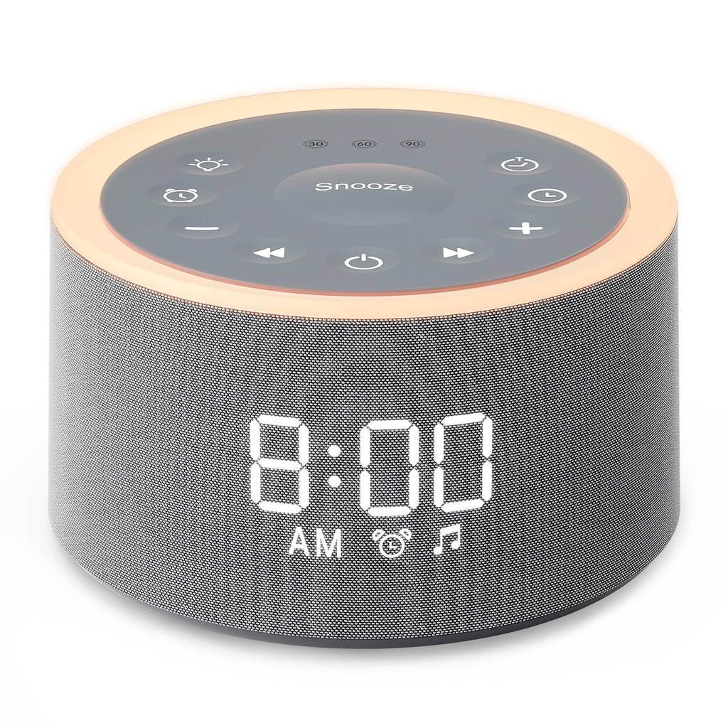 Dreamegg D1+ Sound Machine Alarm Clock, 29 Soothing Sounds with Night Light